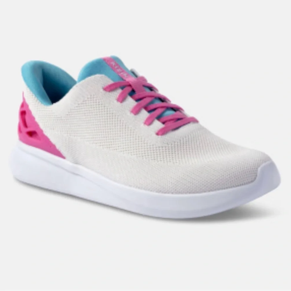 Kizik Women’s Youth White and Pink Athens Sneakers